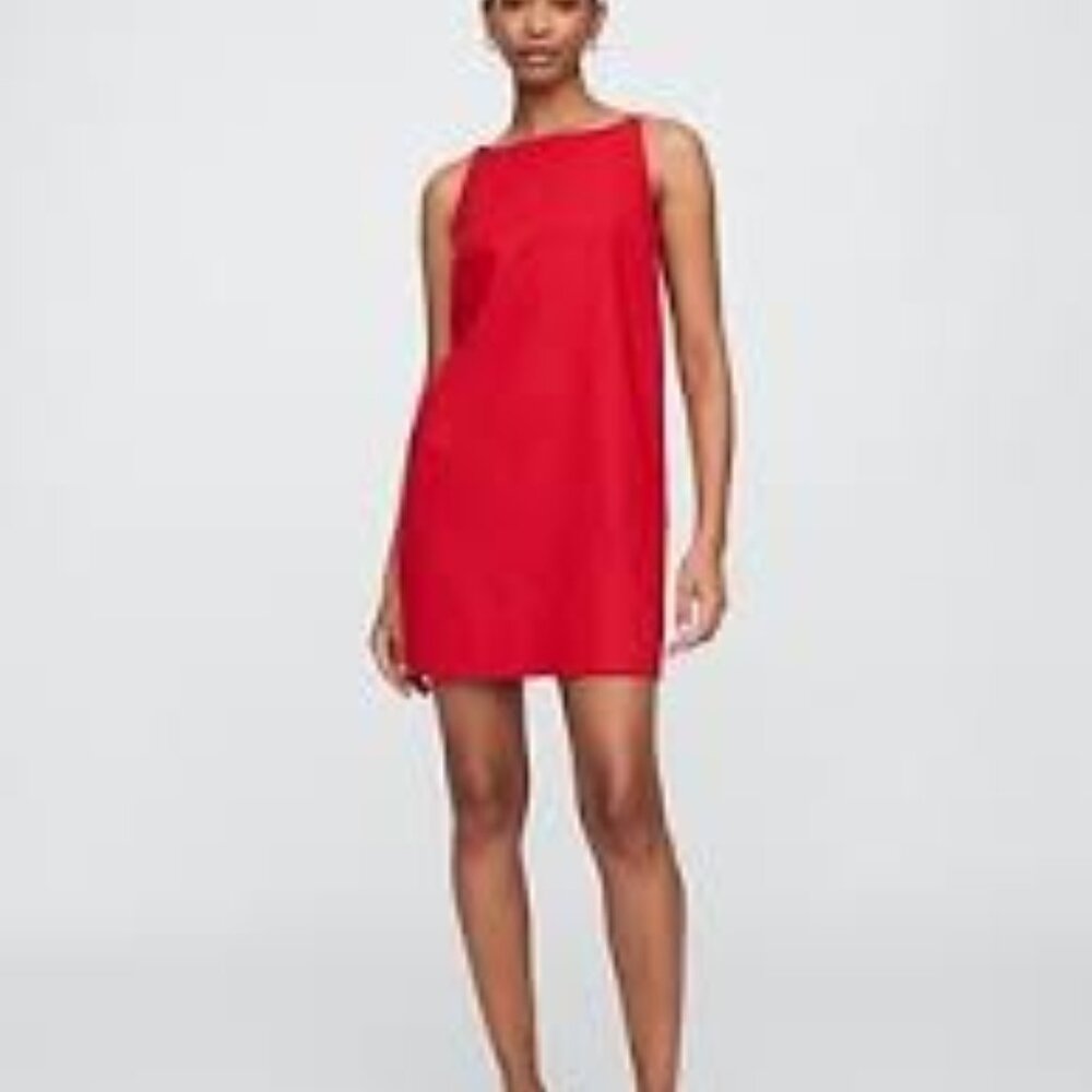 Gap Red Linen Apron Dress